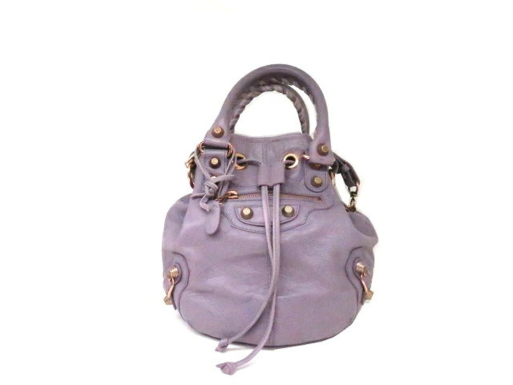 Balenciaga Bag Shoulder Giant Pom Leather Lavender GLYCINE